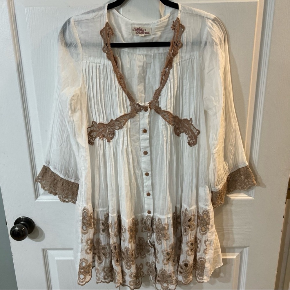 ANTICA SARTORIA WHITE MINI DRESS/TUNIC sz3/10